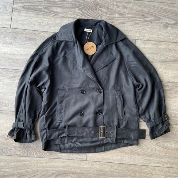 NWT Essue Woven Belted  Jacket - Picture 1 of 11